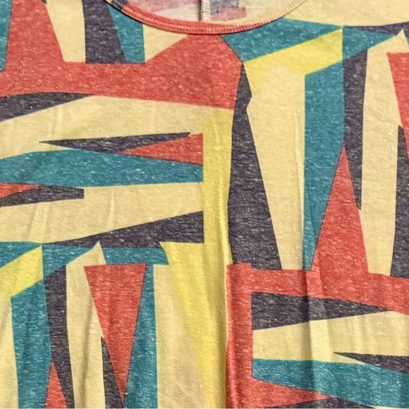 LuLaRoe Multicolor Abstract Short Sleeve Perfect T Top - Picture 3 of 3